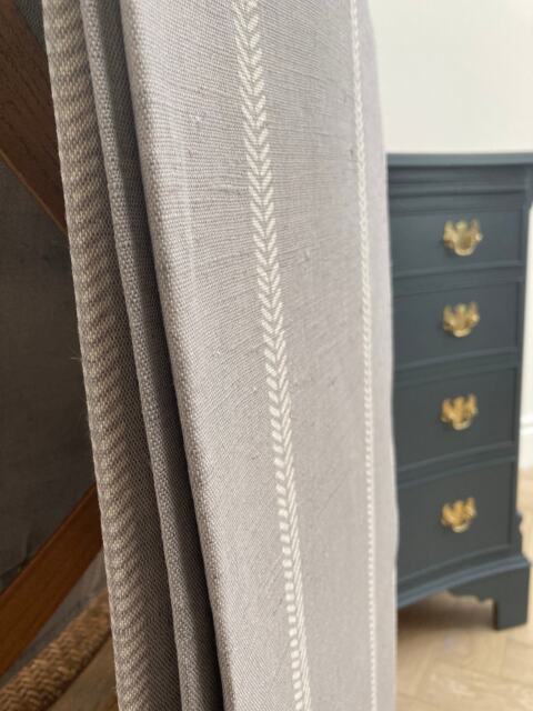 Sample Only - Curtains Made To Measure? Just Need Pole Length & Drop Quote Grey Curtains Linen Lana - image 1
