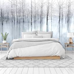 3D Winter Branches Wallpaper, Ice Scenery Wall Mural - Peel & Stick - thumbnail 2