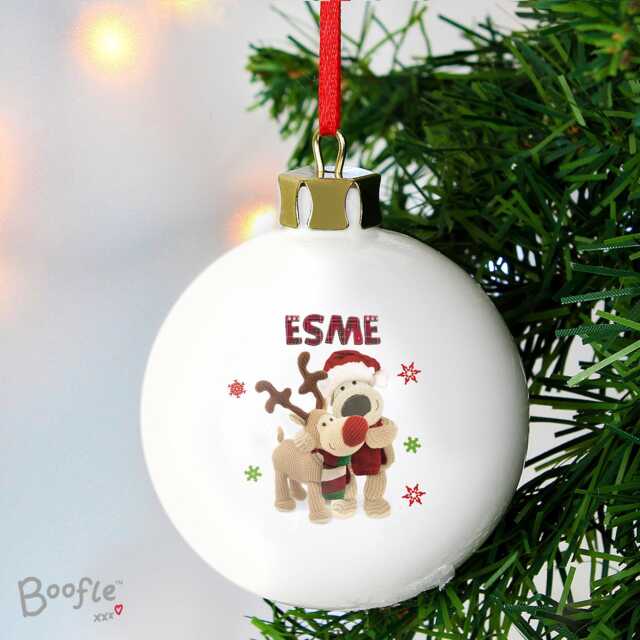 Personalised Boofle My 1st Christmas Bauble - New Baby Xmas Tree Decor Baby's First Keepsake - image 1