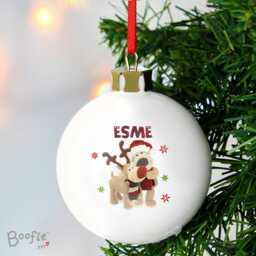 Personalised Boofle My 1st Christmas Bauble - New Baby Xmas Tree Decor Baby's First Keepsake - thumbnail 1