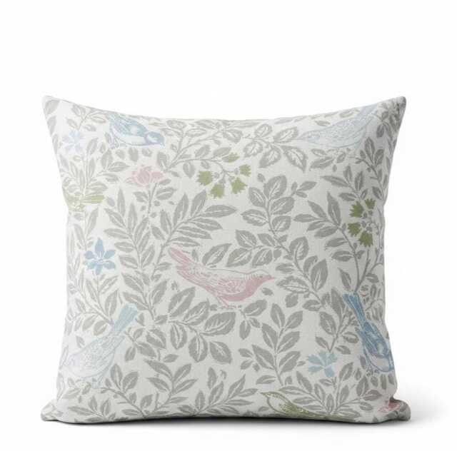Bird Song Floral Pastel Cushion Cover - image 1
