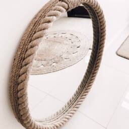 Extra Large Nautical Rope Mirror - Coastal Home Decor - 35.4 - thumbnail 4