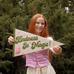 Kindness Is Magic Felt Pennant - Boho Flag Wall Art Decor Bedroom Banner Dorm - thumbnail 1