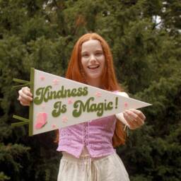 Kindness Is Magic Felt Pennant - Boho Flag Wall Art Decor Bedroom Banner Dorm - thumbnail 3