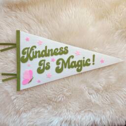Kindness Is Magic Felt Pennant - Boho Flag Wall Art Decor Bedroom Banner Dorm - thumbnail 2