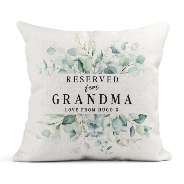Personalised Cushion For Grandma, Floral Eucalyptus, Reserved Birthday Gift, Mother's Day Gift - image 1
