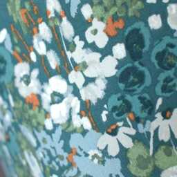 Teal Floral Lampshade, Impressionist Flower Print, Handmade Cotton Shade - 20-40cm Diameter - thumbnail 3