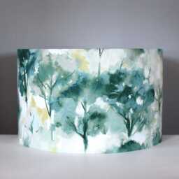 Teal Floral Lampshade, Impressionist Flower Print, Handmade Cotton Shade - 20-40cm Diameter - thumbnail 4