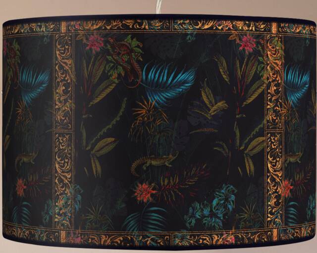 Lampshade Floor Lamp, Retro Vintage Artisanal Tropical - image 1