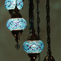 7 Ball Turkish Mosaic Floor Lamp With Large Globes, Lambader - thumbnail 3
