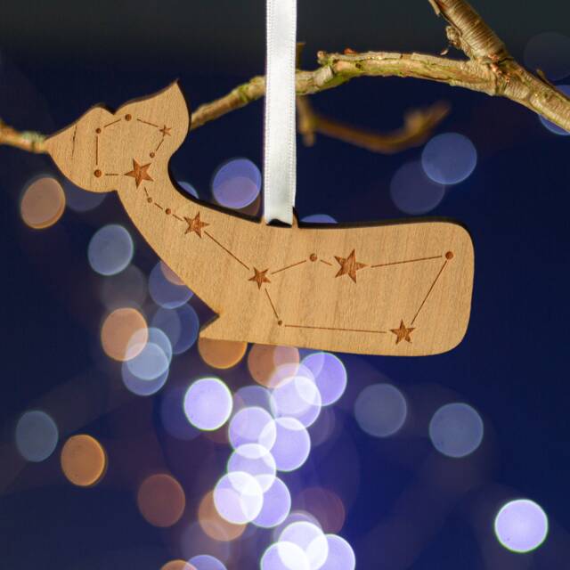 Cetus Whale Constellation Wooden Christmas Tree Decoration-Tree Ornament-Cetus-Astronomy