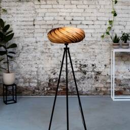 standing Lamp Made Of Cherry Tree Wood, Handmade Design Lamp - thumbnail 2