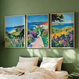 Set Of 3 Ayrshire Posters, Scotland Travel Prints, Wall Art Set, Coastal Landscape Scottish Countryside Prints - thumbnail 3