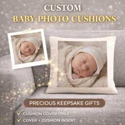 Custom Photo Cushion - Personalised Picture Pillow Gift Add Your Own Anniversary, Wedding, Birthday - thumbnail 3