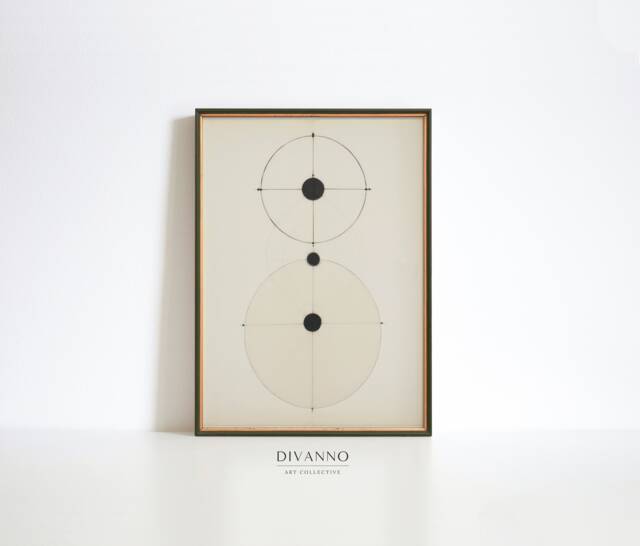 Minimal Neutral Art Print, Beige Circles Digital Downloadable Poster, Abstract Wall Art, Modern Minimalist Home Decor, Canvas Gift - image 1