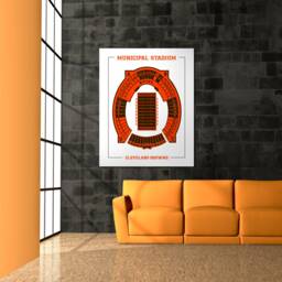 Vintage Cleveland Municipal Stadium Seating Chart Print - thumbnail 1