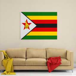 Zimbabwe Flag Canvas Wall Art Zimbabwean Patriotic National Pride African Heritage Hanging Work Homeware Bedroom Living Area Decor Gift
