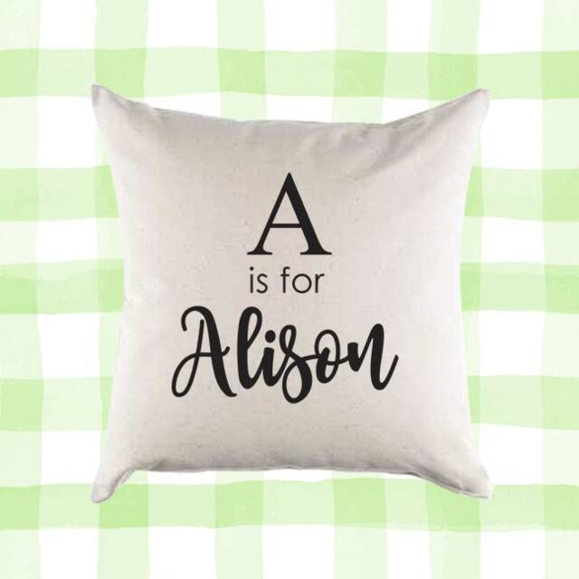 Personalized Name Canvas Pillow Or Cover - Nursery Decor Home Throw Child's Bedroom New Baby Gift - image 1