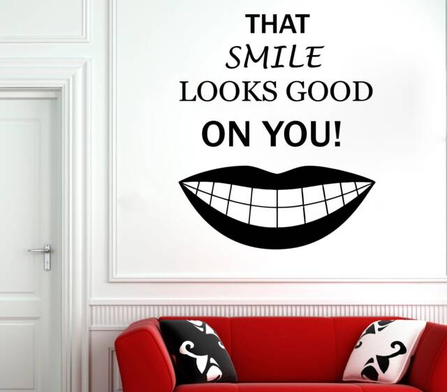 Dental Clinic Wall Decal Smile Quote, Removable Vinyl Decor 2979 - image 1
