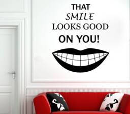 Dental Clinic Wall Decal Smile Quote, Removable Vinyl Decor 2979 - thumbnail 1