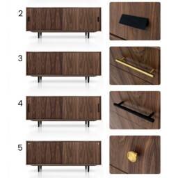 Mid-Century Sideboard, Dresser, Commode, Credenza Made Of Walnut Vaneer - Livlo O-S06 - thumbnail 3