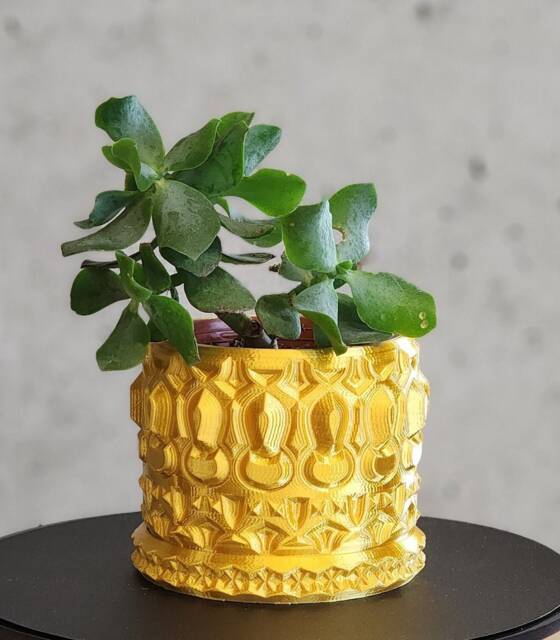 Small Geometric Succulent Planter Vase With Water Drip Tray. For The 3 Inch Planter Pot - image 1
