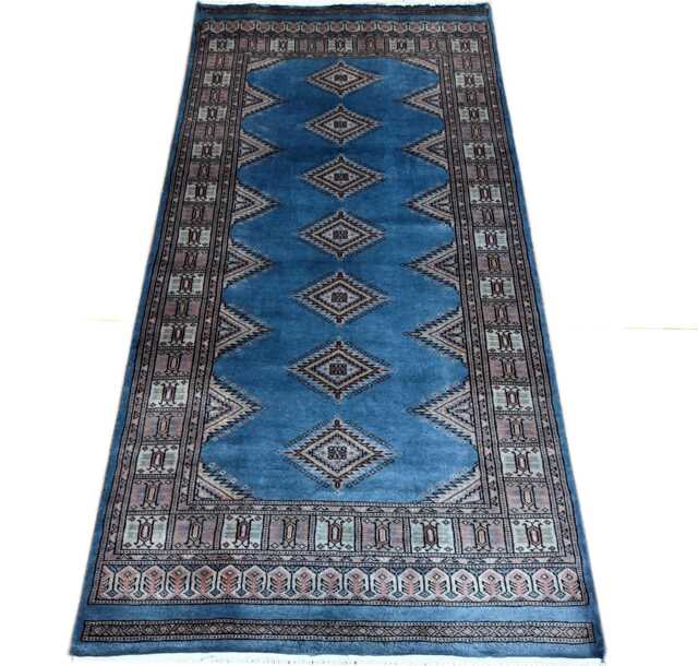 3x6 Gray Color Bokhara Rug - 0.90x1.85 Bedroom Luxury Area Turkish Fine Quality Afghan - image 1