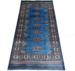 3x6 Gray Color Bokhara Rug - 0.90x1.85 Bedroom Luxury Area Turkish Fine Quality Afghan - thumbnail 1
