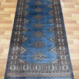 3x6 Gray Color Bokhara Rug - 0.90x1.85 Bedroom Luxury Area Turkish Fine Quality Afghan - thumbnail 2