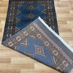 3x6 Gray Color Bokhara Rug - 0.90x1.85 Bedroom Luxury Area Turkish Fine Quality Afghan - thumbnail 4