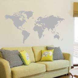 World Map Gold, Modern Wall Art, Vinyl Sticker, Apartment Decor, Mural, Travel Bedroom Large Gold Art - 195 - thumbnail 2