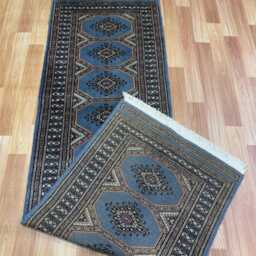 2x6 Gray Color Bokhara Rug - Runner Hallway Luxury Bukhara Fine Quality Woolen Afghan - thumbnail 4