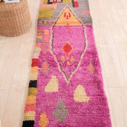 Moroccan Runner Rug 2x10 Ft, Vintage Berber Runner, Handwoven Wool Rug, Tribal Bohemian Hallway 77x313 cm - thumbnail 2