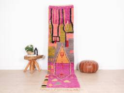 Moroccan Runner Rug 2x10 Ft, Vintage Berber Runner, Handwoven Wool Rug, Tribal Bohemian Hallway 77x313 cm