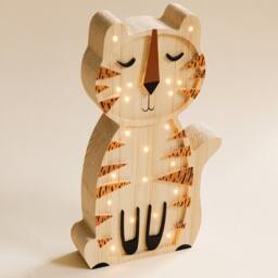 Tropical Tiger Wooden Handmade Lamp - Perfect Gift For Birthdays, Christmas, & Home D??cor, Tropical Theme, Wooden Night Light, Kids Lamp - thumbnail 3