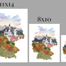 Yosemite National Park Watercolor Art Print, California State Shape - thumbnail 4