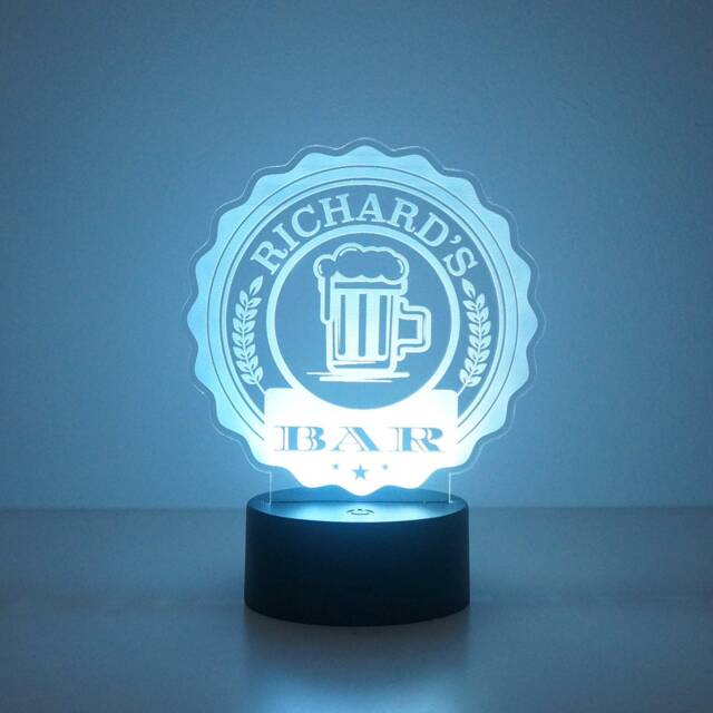 Personalized Home Bar Led Sign - Custom Man Cave Decor - image 1