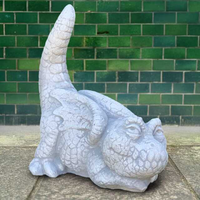 Stone Baby Dragon Statue Cute Cement Figurine Concrete Fantasy Animal Sculpture Handcrafted Garden Ornament Dragon Lover Gift - image 1