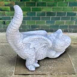 Stone Baby Dragon Statue Cute Cement Figurine Concrete Fantasy Animal Sculpture Handcrafted Garden Ornament Dragon Lover Gift - thumbnail 4