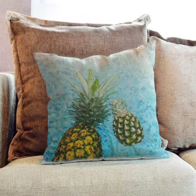 Pineapple Pool Photography - Decorative Pillow Throw Cushion Fabric , Case Cover Or With Filling