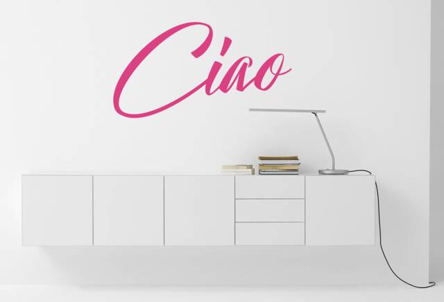Ciao Quote Matt Vinyl Wall Art Sticker Decal Mural. Home, Decor. Inspirational. Bedroom, Living Room, Study, Mirror, Window, Car - image 1