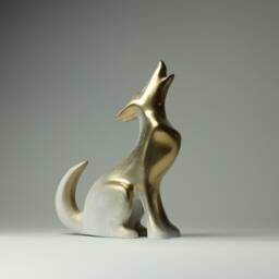 Wooden Wolf Sculpture - 13 - thumbnail 3