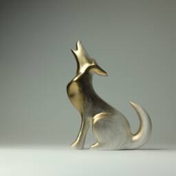 Wooden Wolf Sculpture - 13 - thumbnail 1