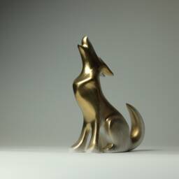 Wooden Wolf Sculpture - 13 - thumbnail 2