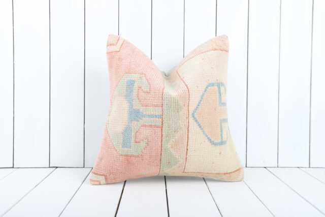 Handmade Turkish Kilim Pillow Cover Vintage Anatolian Cushion - 16x16 - image 1