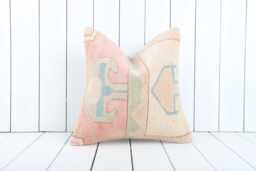 Handmade Turkish Kilim Pillow Cover Vintage Anatolian Cushion - 16x16 - thumbnail 1