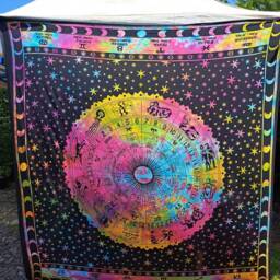 Celestial Sun Moon Tapestry, Bohemian Wall Hanging, King/Double Size - thumbnail 3