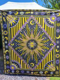 Celestial Sun Moon Tapestry, Bohemian Wall Hanging, King/Double Size - thumbnail 1