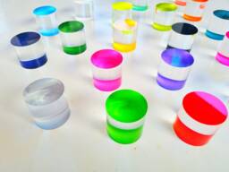 Packs Of Transparent Cylinders. Handmade Acrylic Circles. Clear, Bright Lucite, Plexiglas, Perspex Material - thumbnail 1
