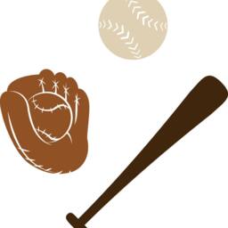 Wall Decal Custom Vinyl Art Stickers - Baseball Glove, Bat, & Ball - thumbnail 2